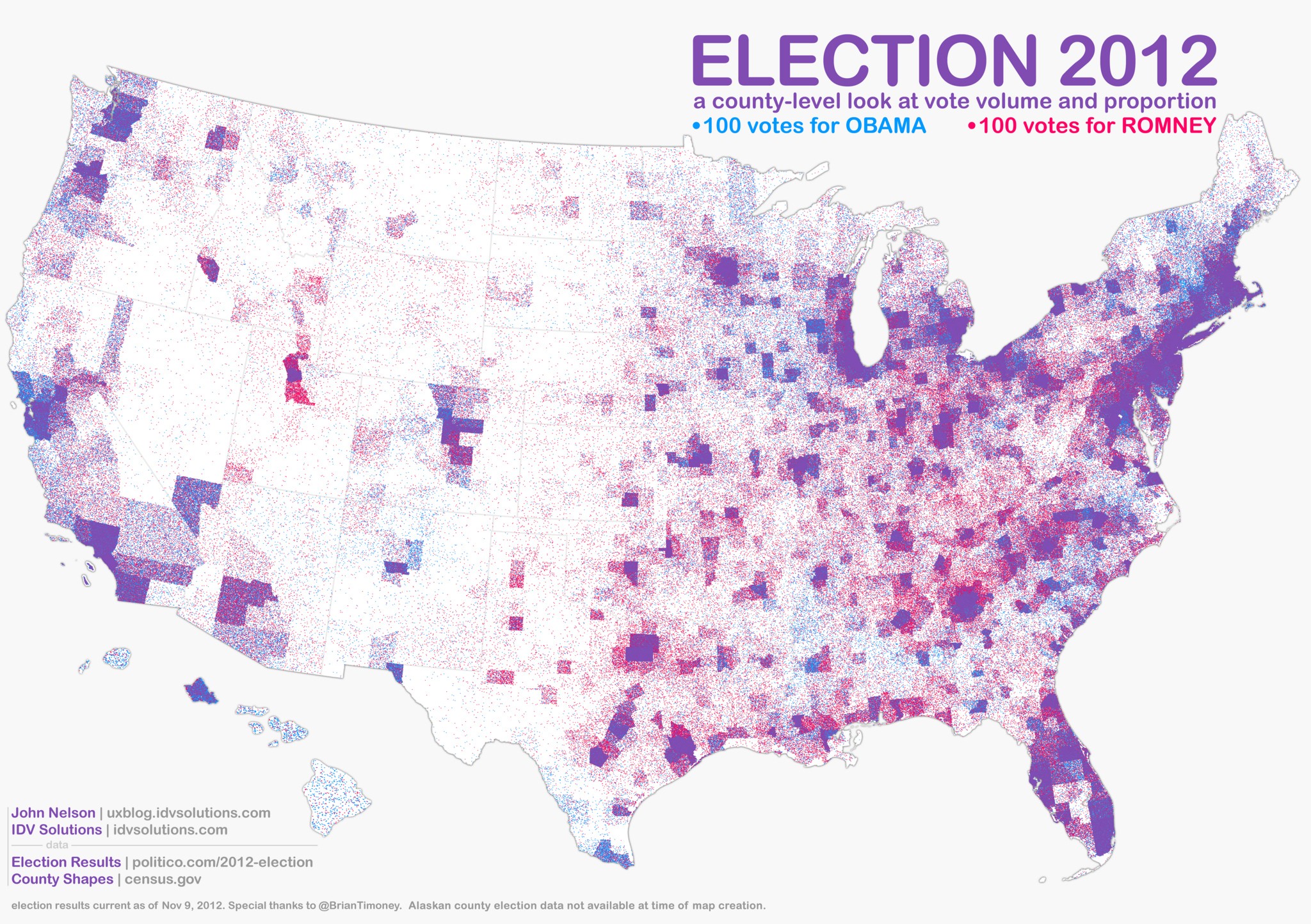 “A county level look at vote volume and proportion.” Source: IDVSolutions